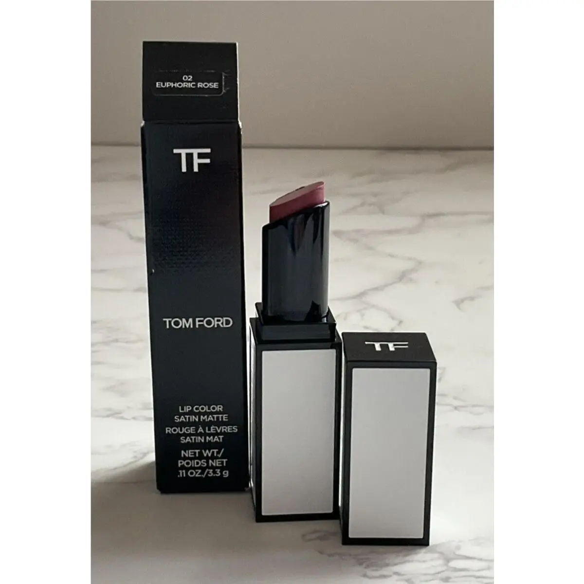 Tom Ford 02 Euphoric Rose Satin Matte Lip Color Lipstick 0.11 oz/3.3G