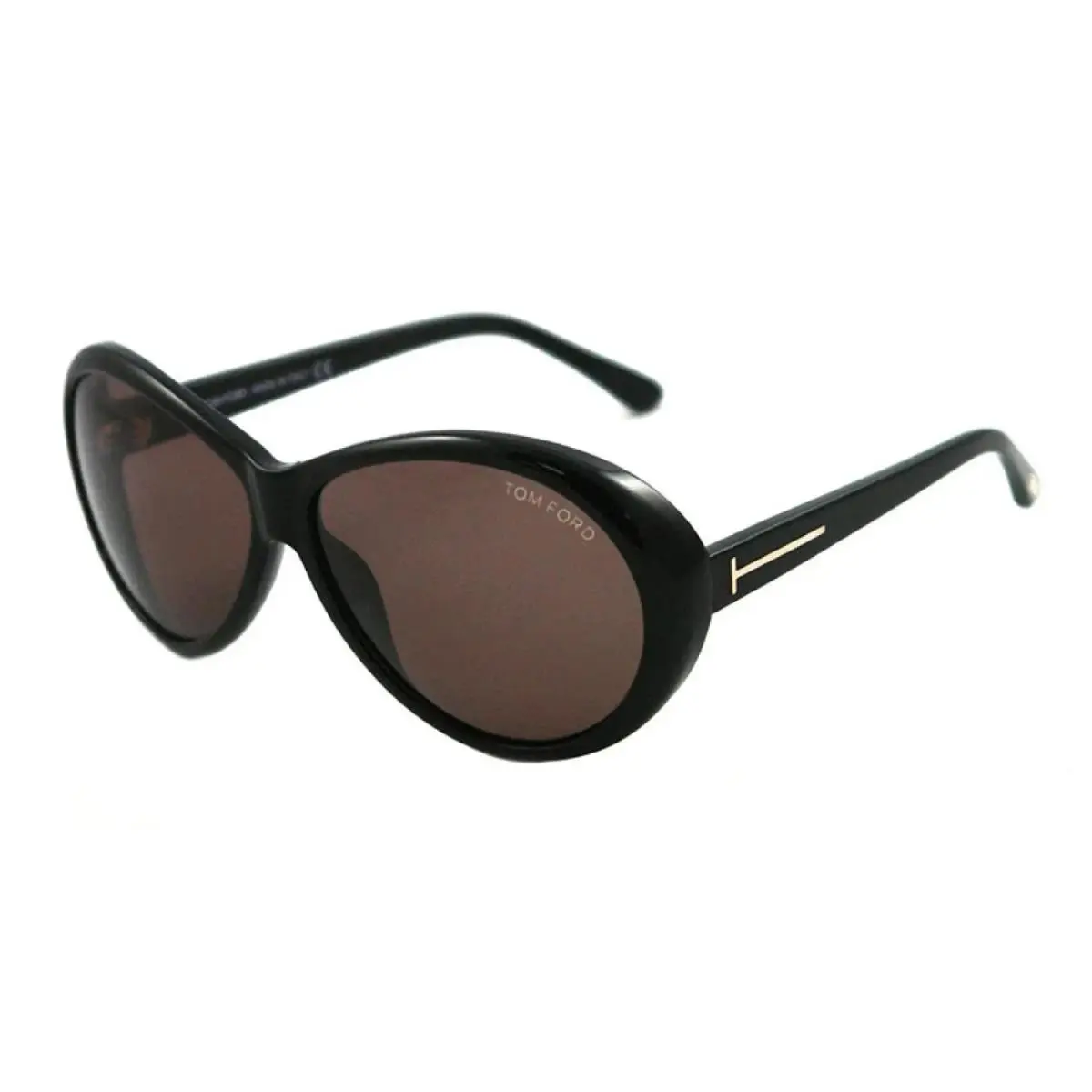 Tom Ford TF0202 01J Oval Shiny Black/brown 62 mm Women`s Sunglasses Frame