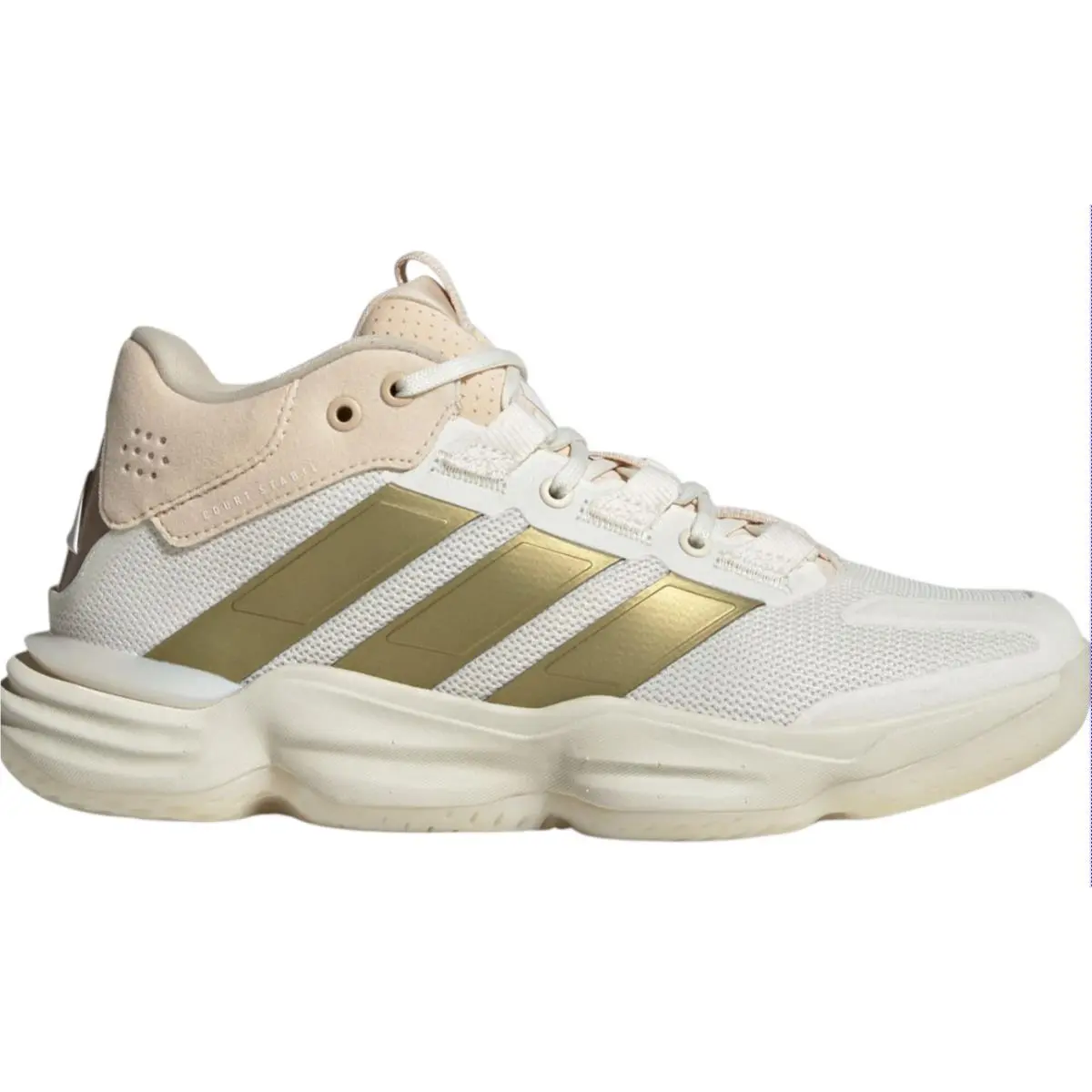 Adidas Women Court Stabil Indoor Shoes Support Ventilation Gold Metallic 10.5