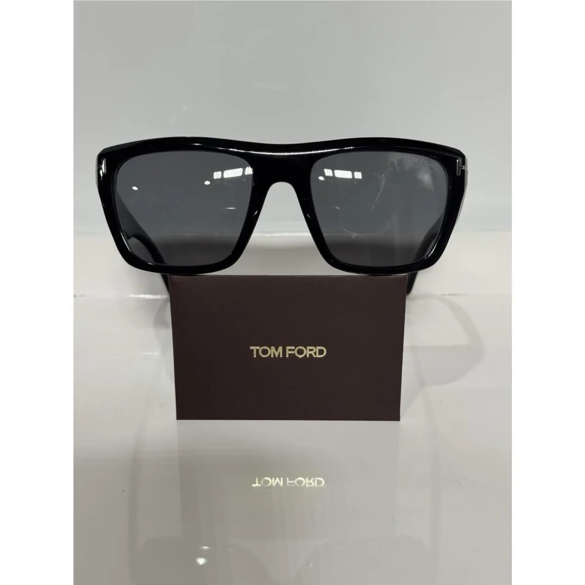 Tom Ford Alberto 1077N 01D Black Acetate Polarized Gray Sunglasses 55mm