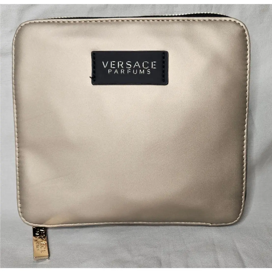 Versace Foldable Folding Bag Tote Bag Handbag Pouch Black Gold Travel Womens