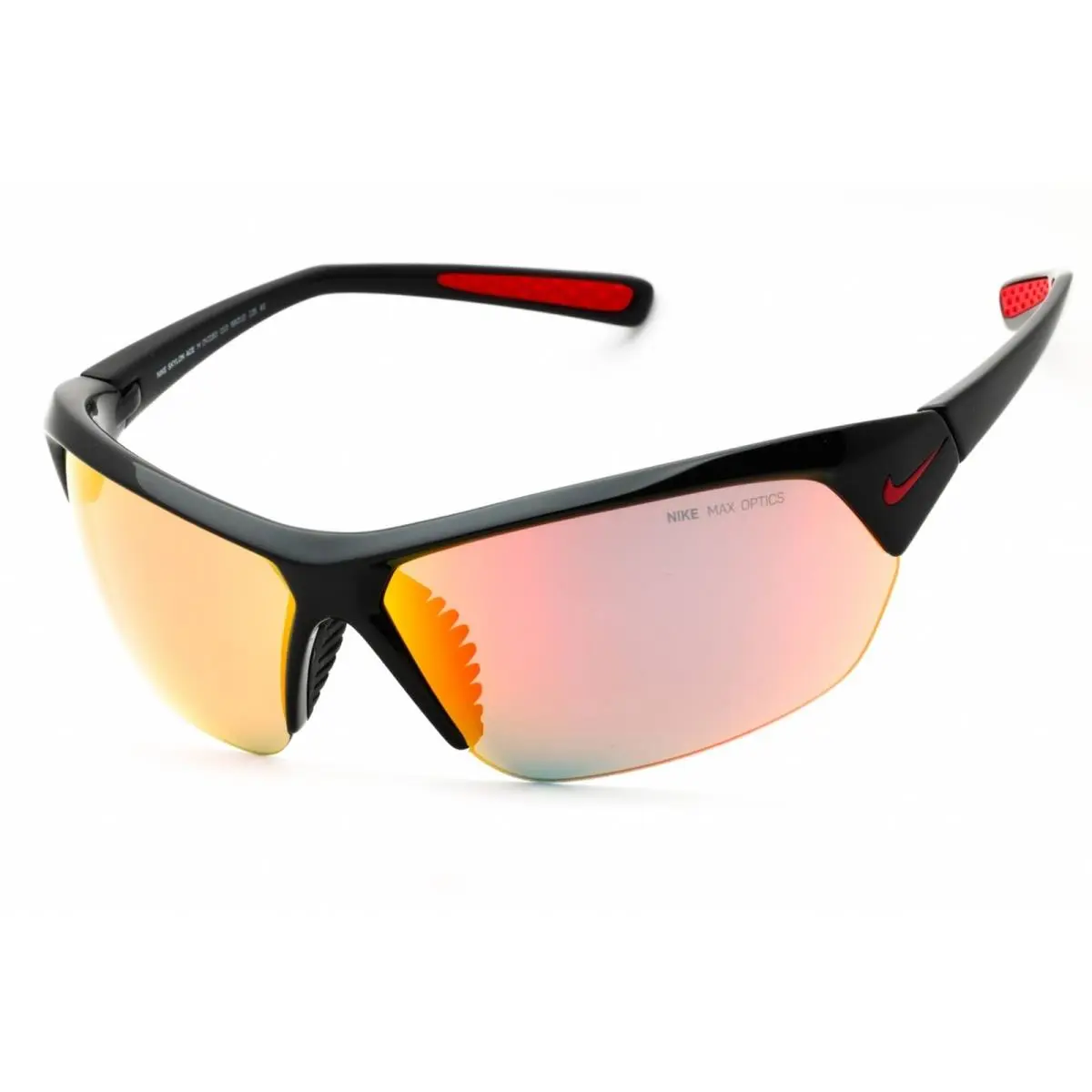 Nike Men`s Sunglasses Black Sport Wraparound Nike Skylon Ace M MI DV2163 010 - Frame: Black, Lens: Red