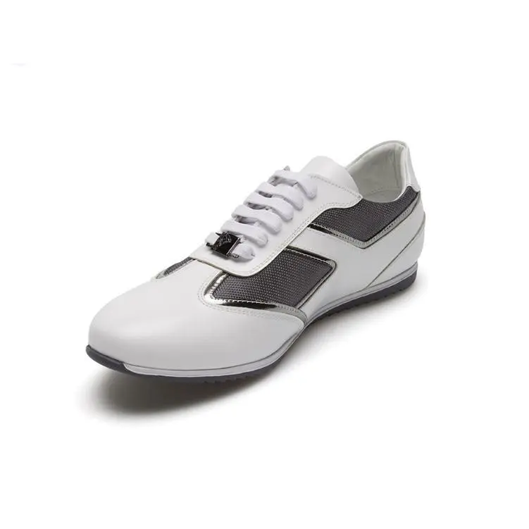 Collection Men`s White Silver Metallic Fancy Sneaker by Versace