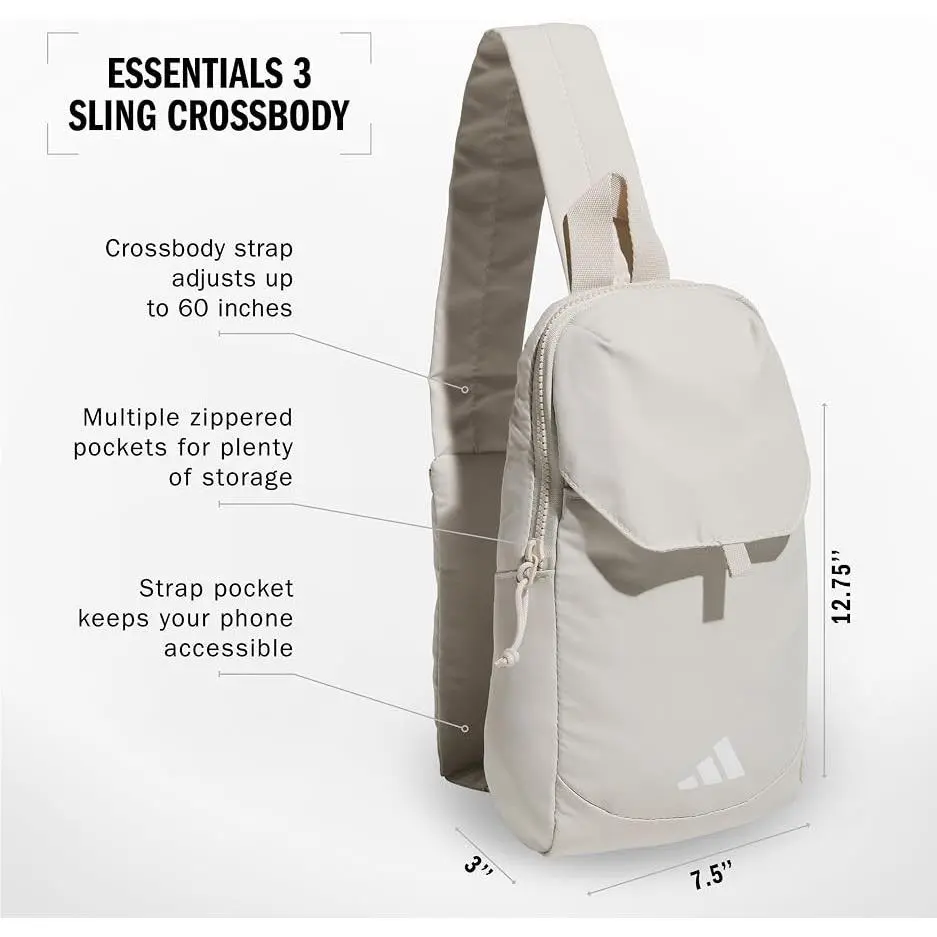 Adidas Essentials 3 Crossbody Sling Bag W/phone Pocket. . Unisex