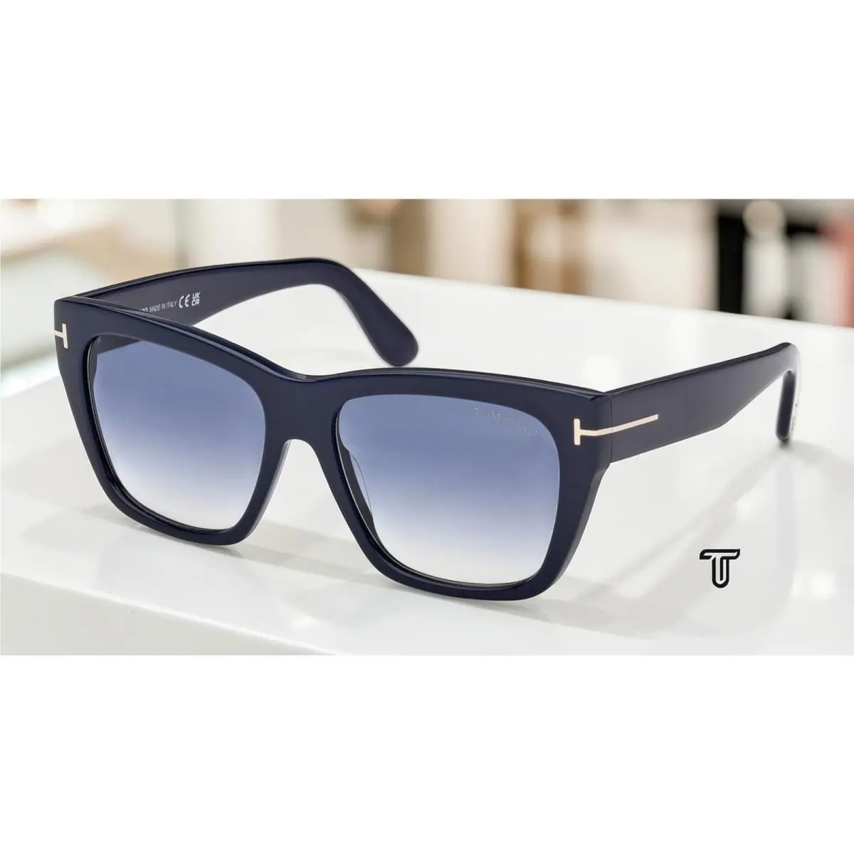 Tom Ford FT1343 90W Acetate Shiny Blue Gradient Blue 55 mm Women`s Sunglasses