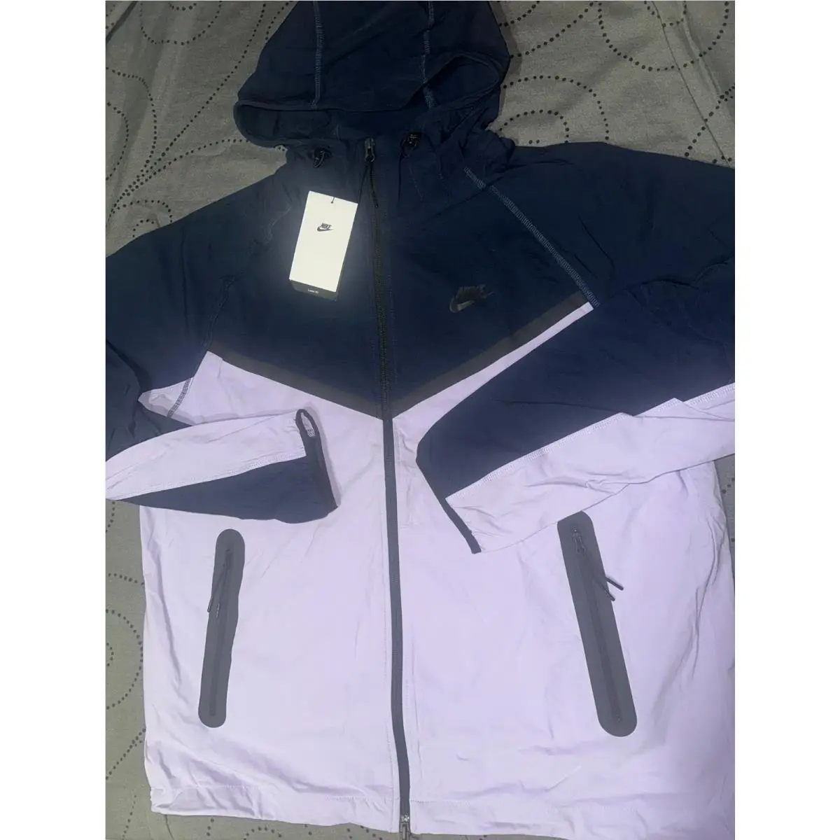 Nike Tech Windrunner Woven Loose 515 Blue Purple Jacket Hoodie Size S Men