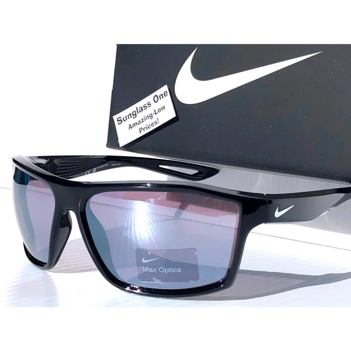 Nike Legend Polished Black Frame Silver Mirror Lens Sunglass IU3295X 010