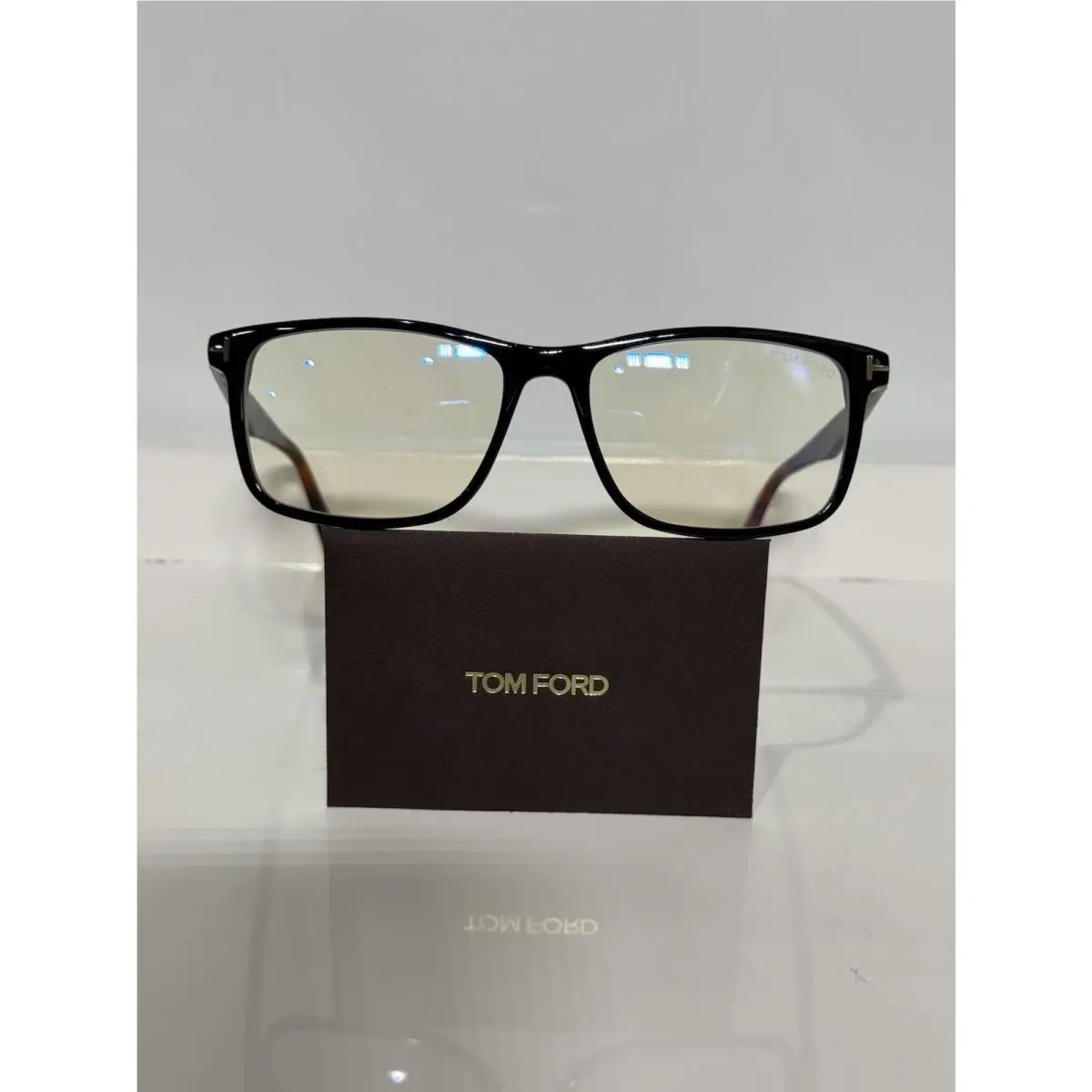 Tom Ford TF5752B 006 Black/ Havana Rectangle Eyeglasses 55mm