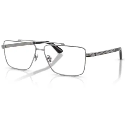 Versace VE1315 1001 Eyeglasses Men`s Gunmetal Full Rim Rectangle Shape 56mm