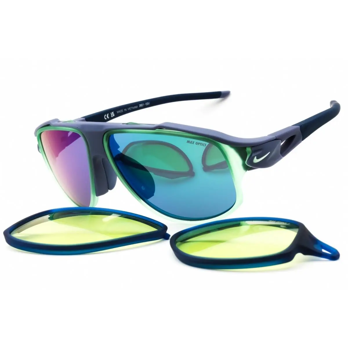 Nike Flyfree Infinity IO0099X-499 Sunglasses 58mm - Frame: MAT WORLD INDIGO GREN MIR, Lens: VOLT