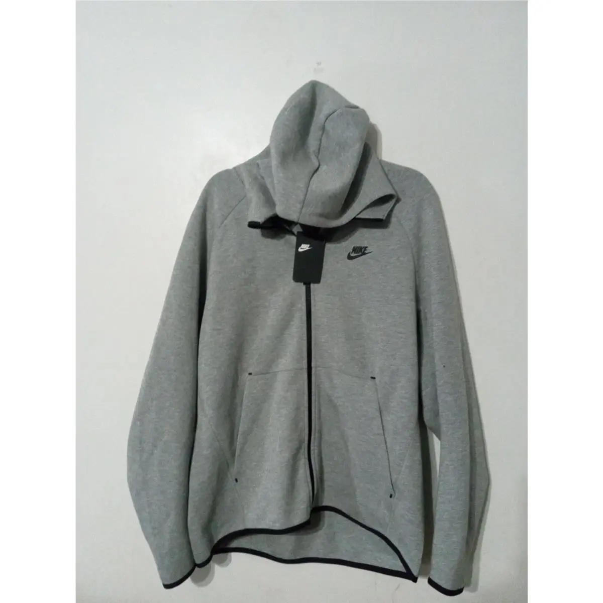 Mens Large Grey Nike Tech Fleece Full Zip Hoodie 928483-063