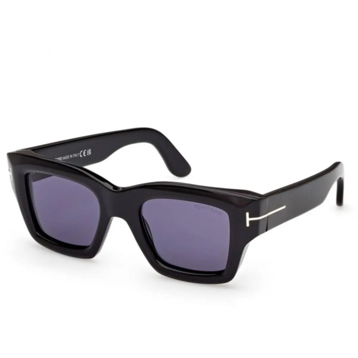 Tom Ford Men`s Sunglasses Ilias Shiny Black Acetate Cat Eye Frame FT1154 5001V