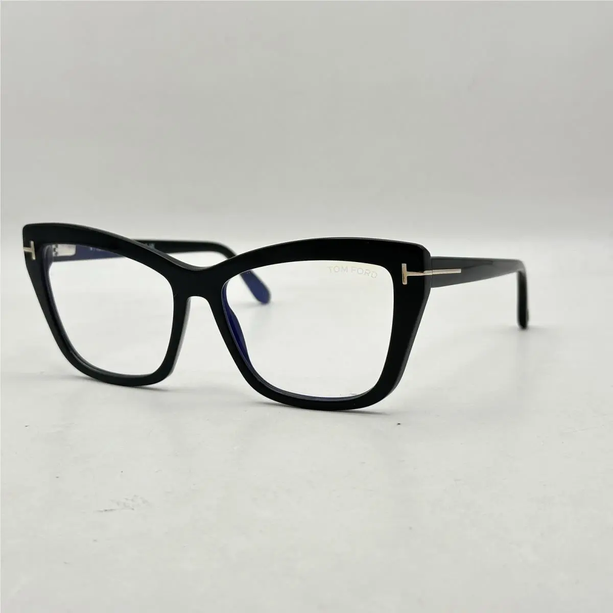 Womens Square Cat Eye Blue Light Blocking Glasses TF5826-B Black by Tom Ford