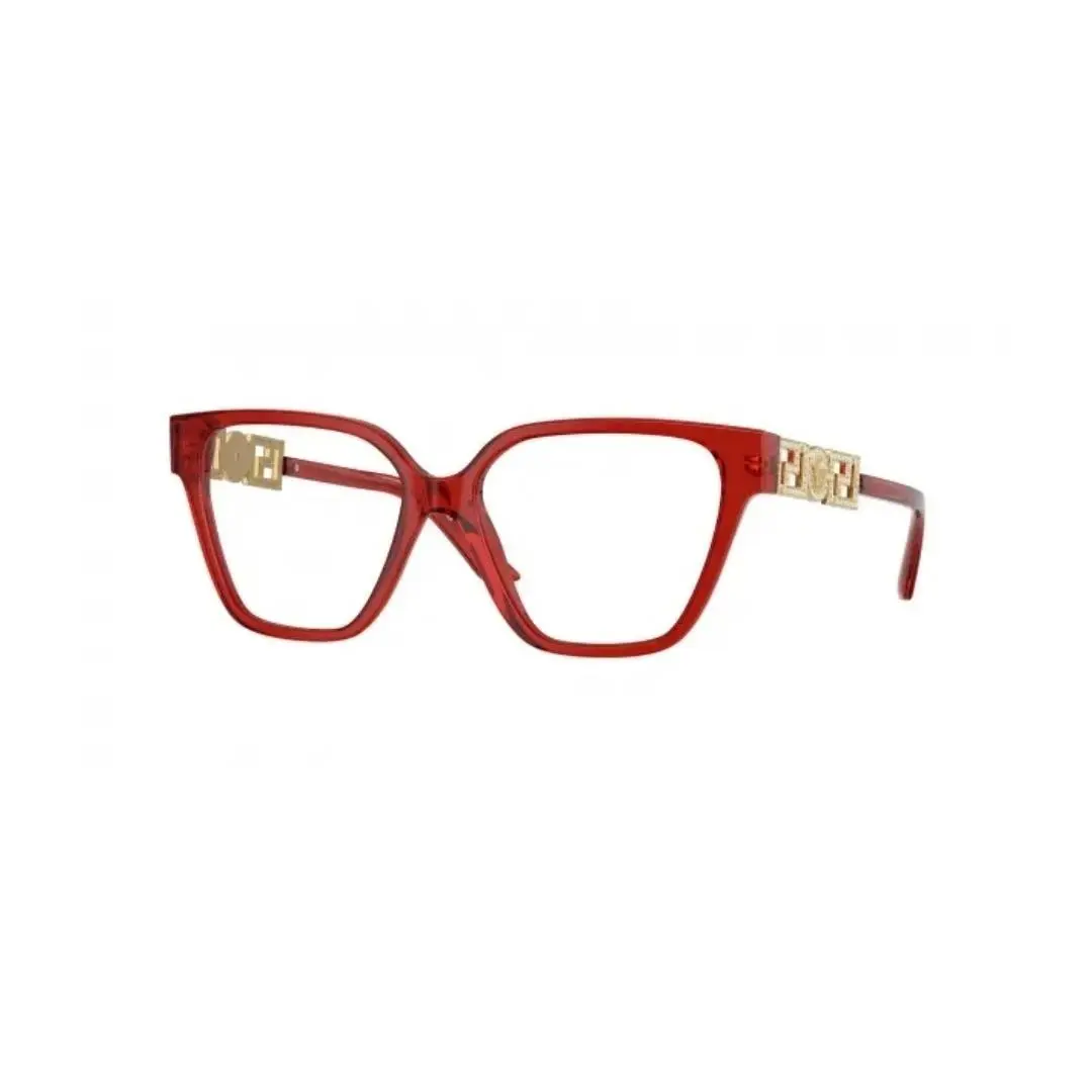 Versace VE3358B 5476 Transparent Red 54 mm Demo Lens Woman`s Eyeglasses