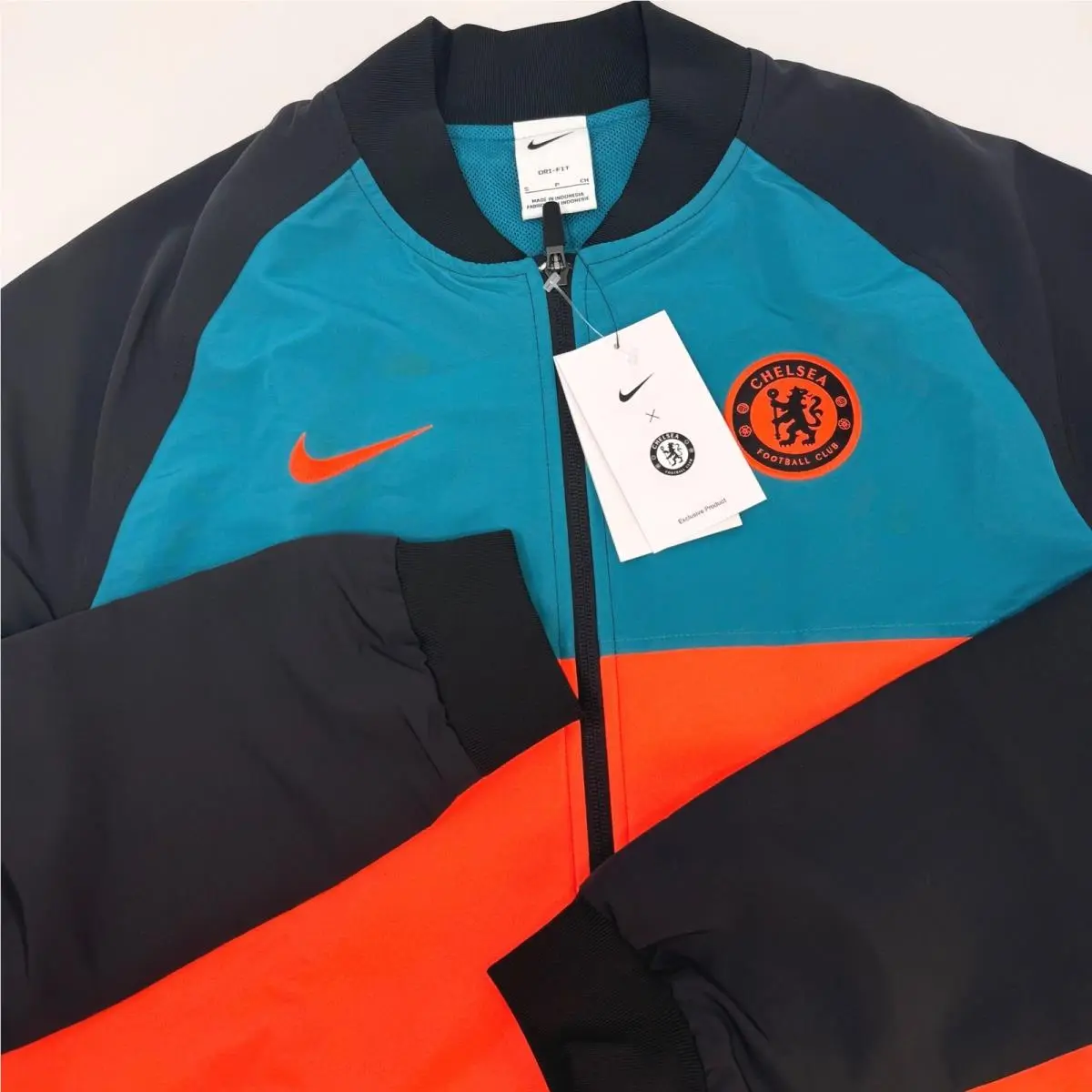 Nike Chelsea FC Dri-fit Soccer Track Jacket Blue Orange Mens Small