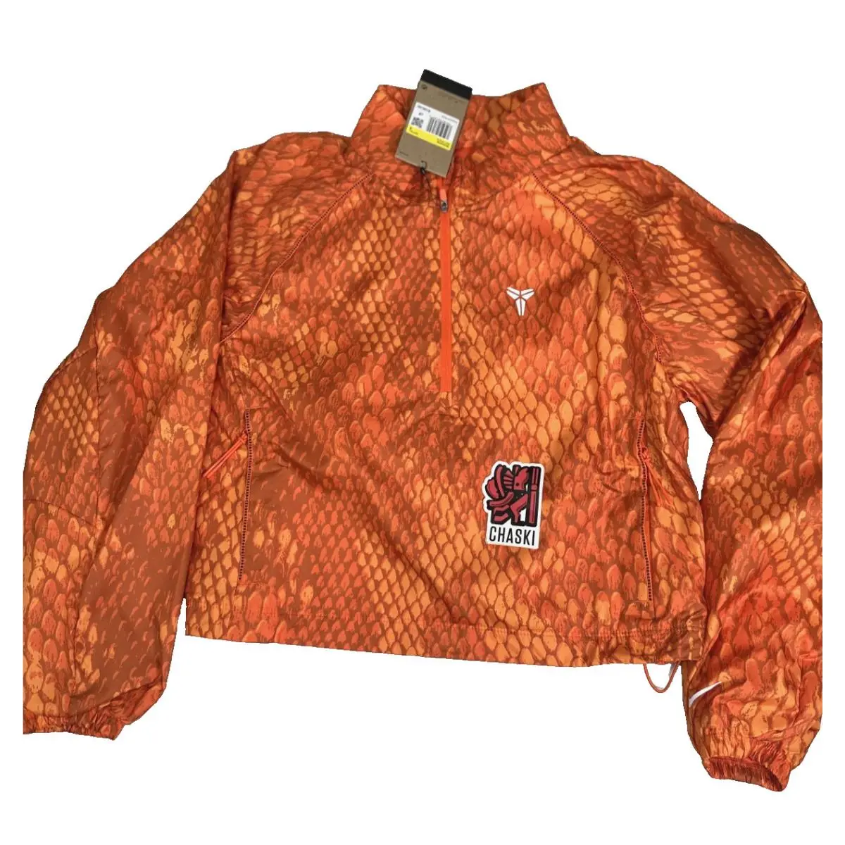 Nike Kobe Track Jacket Orange Snakeskin Zipped Pockets Women Small IB2718 819