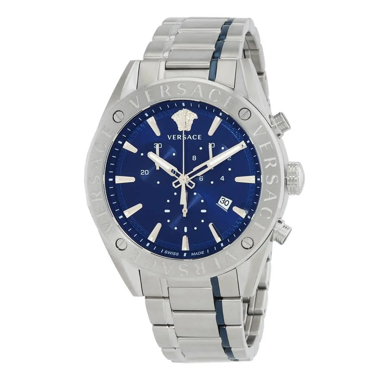 Versace VEHB00519 V-chrono Blue Dial 44 mm Men`s Watch