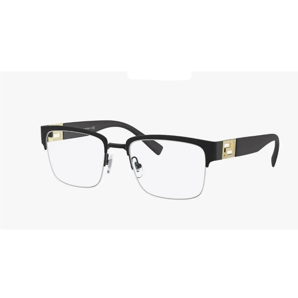 Versace Matte Black Half Rim Unisex Eyeglasses VE1272 1261