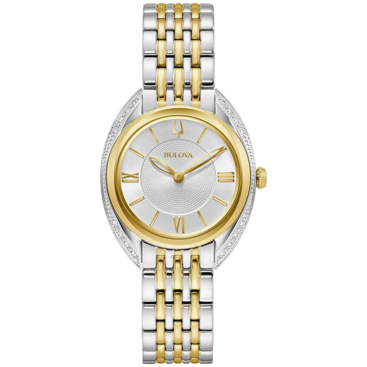 Bulova Ladies` Classic Diamond Quartz Two-tone Stainless Silver and Gold - Gold, Silver, Quartz