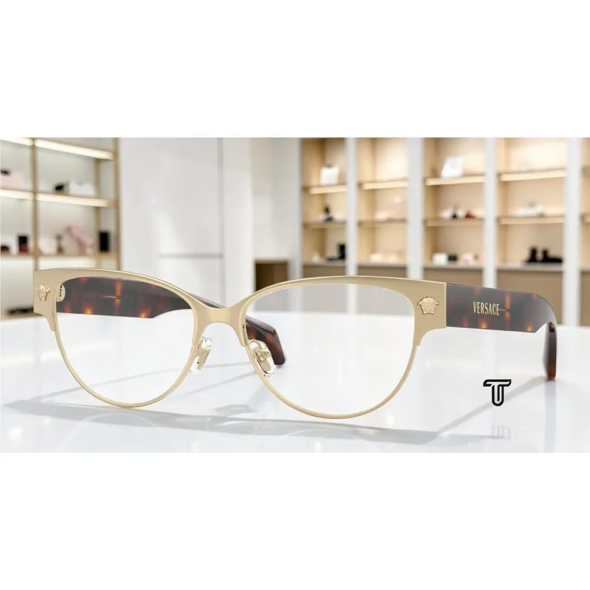 Versace VE1318 1252 Pale Gold Demo Lens 53 mm Women`s Eyeglasses