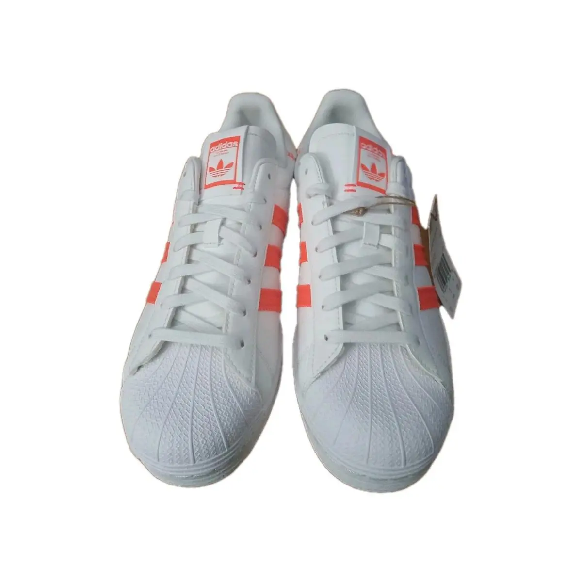 Size 9.5 - Adidas Superstar Crystal White Solar Red W