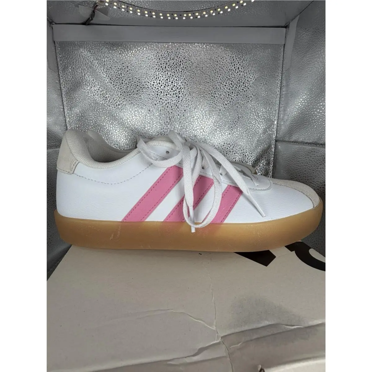 Adidas shoes - adidas VL Court 3.0 K - IH3483 - Cloud White / Bliss Pink / Alumina (UPC: 197609860217) 8