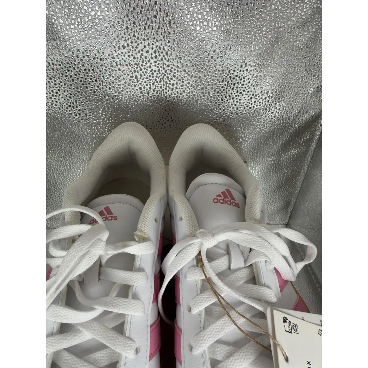 Adidas shoes - adidas VL Court 3.0 K - IH3483 - Cloud White / Bliss Pink / Alumina (UPC: 197609860217) 7