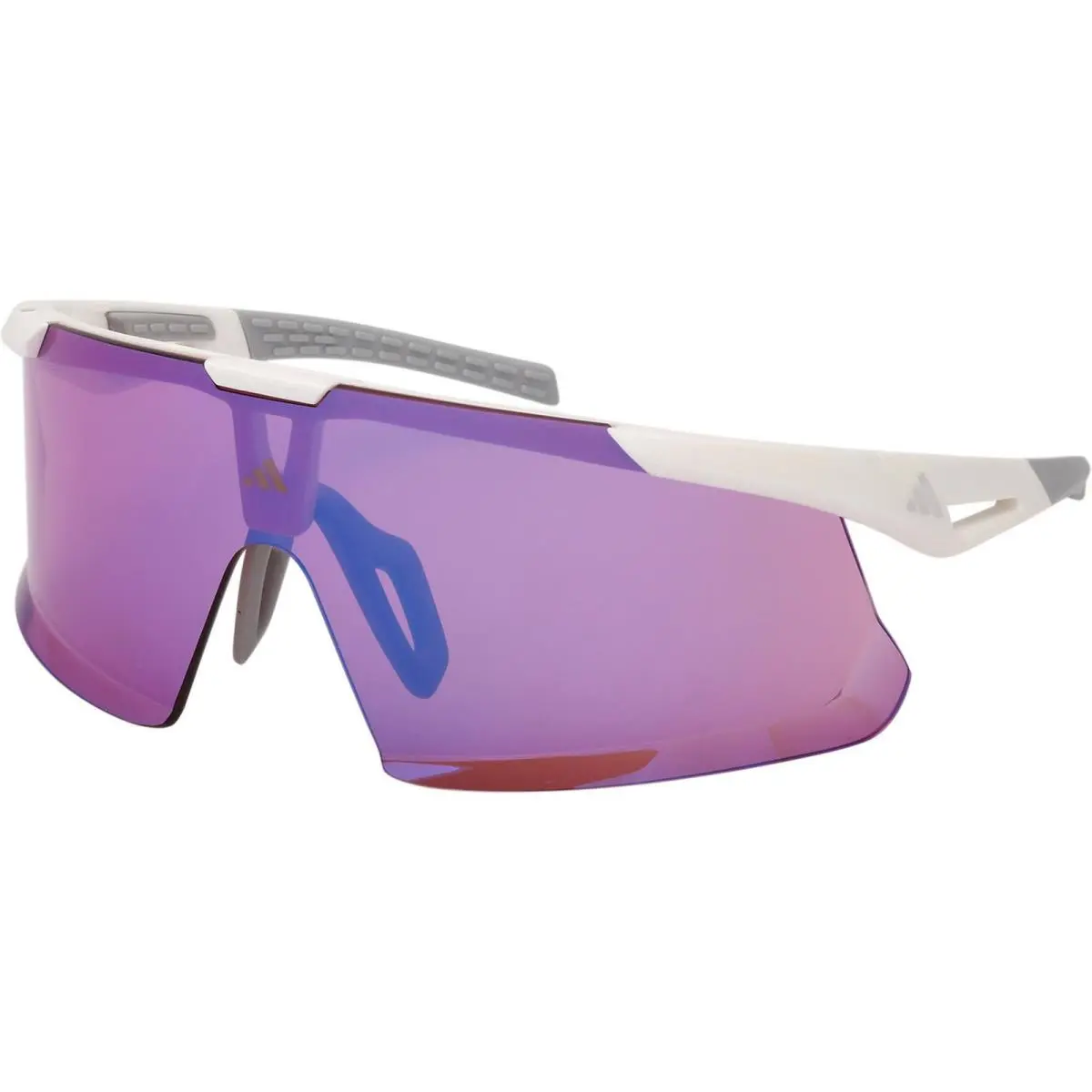Adidas Unisex Sunglasses White Acetate Shield Shape Half Rim Frame SP0106 0021Z