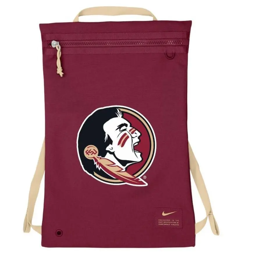 Florida State Seminoles Utility Gym Sack Travel Packable Foldable Bag Wine by Nike