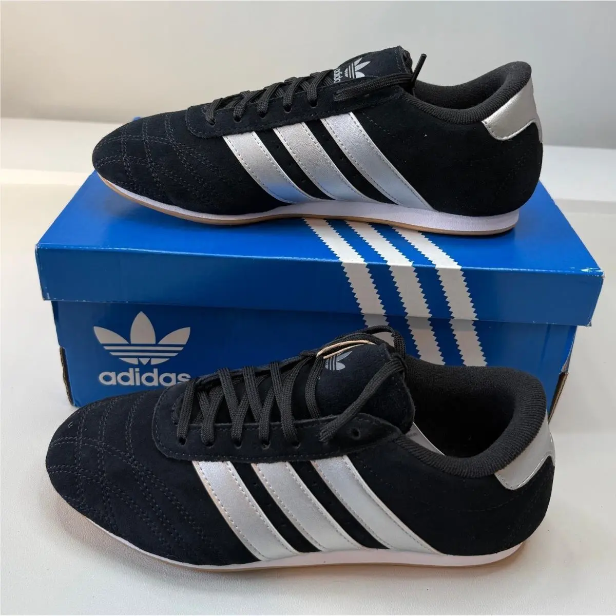 Adidas Taekwondo Lace Womens Sneakers Black Silver Metallic JQ0557 Size 8