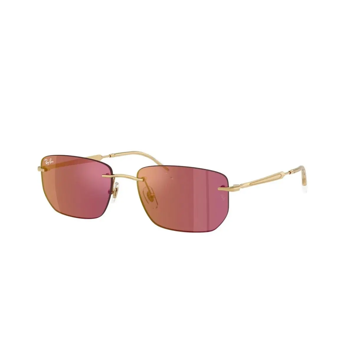 Ray Ban Sunglasses RB3768 001/D0 Arista Gold/violet Mirror Red Lens 56MM