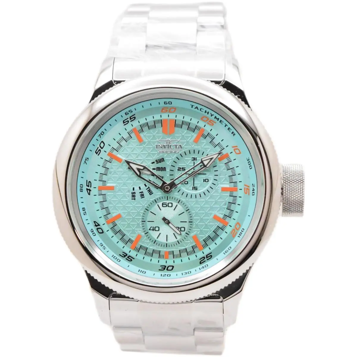 Invicta Racing Men`s 52mm Retrograde Day / Date Blue Dial Stainless Watch 50294