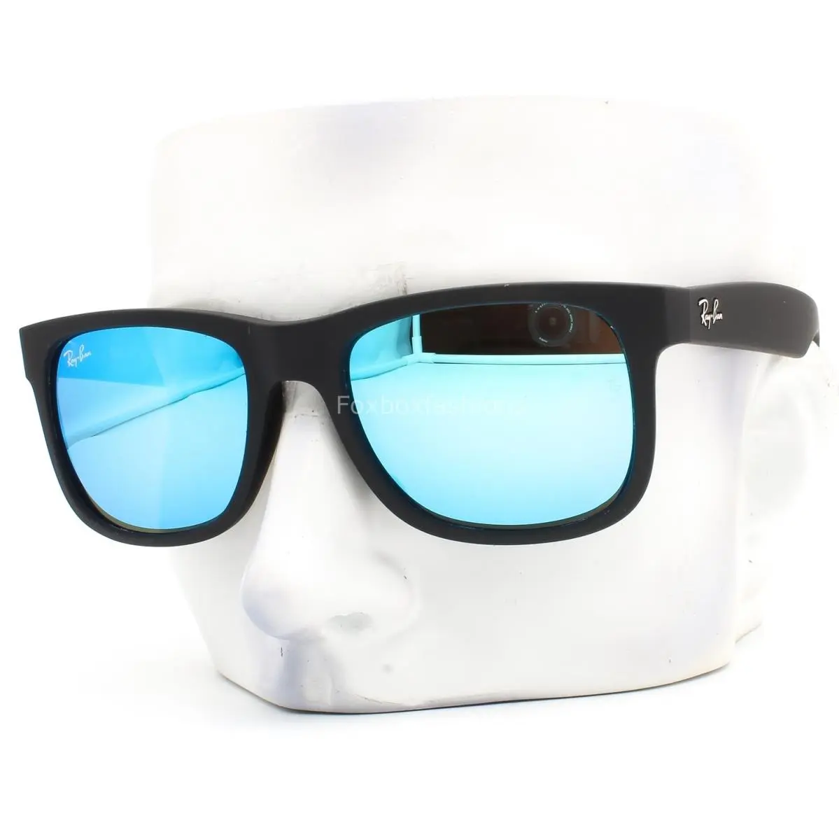 Ray-ban Justin Sunglasses RB 4165 622/55 Matte Black Blue Mirror 54mm with Case