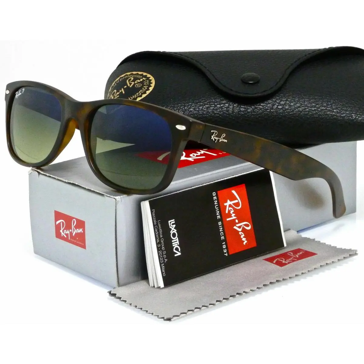 Ray-ban Wayfarer Matte Havana l Grad Blue Green Polar Mir RB2132 894/76 52mm