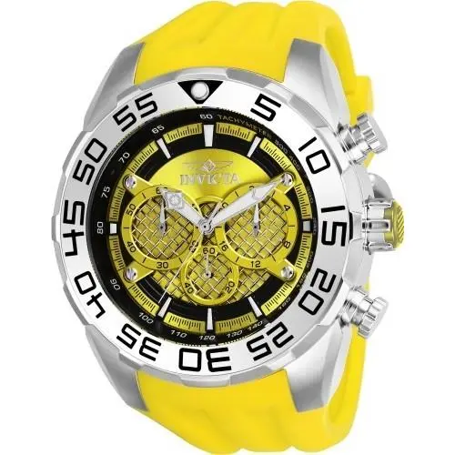 Invicta Men`s 26298 Speedway Quartz Multifunction Black Yellow Dial Watch