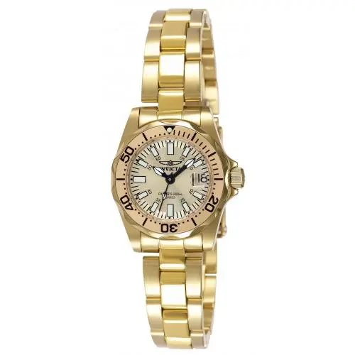 Invicta Women`s 7065 Signature Quartz 3 Hand Champagne Dial Watch