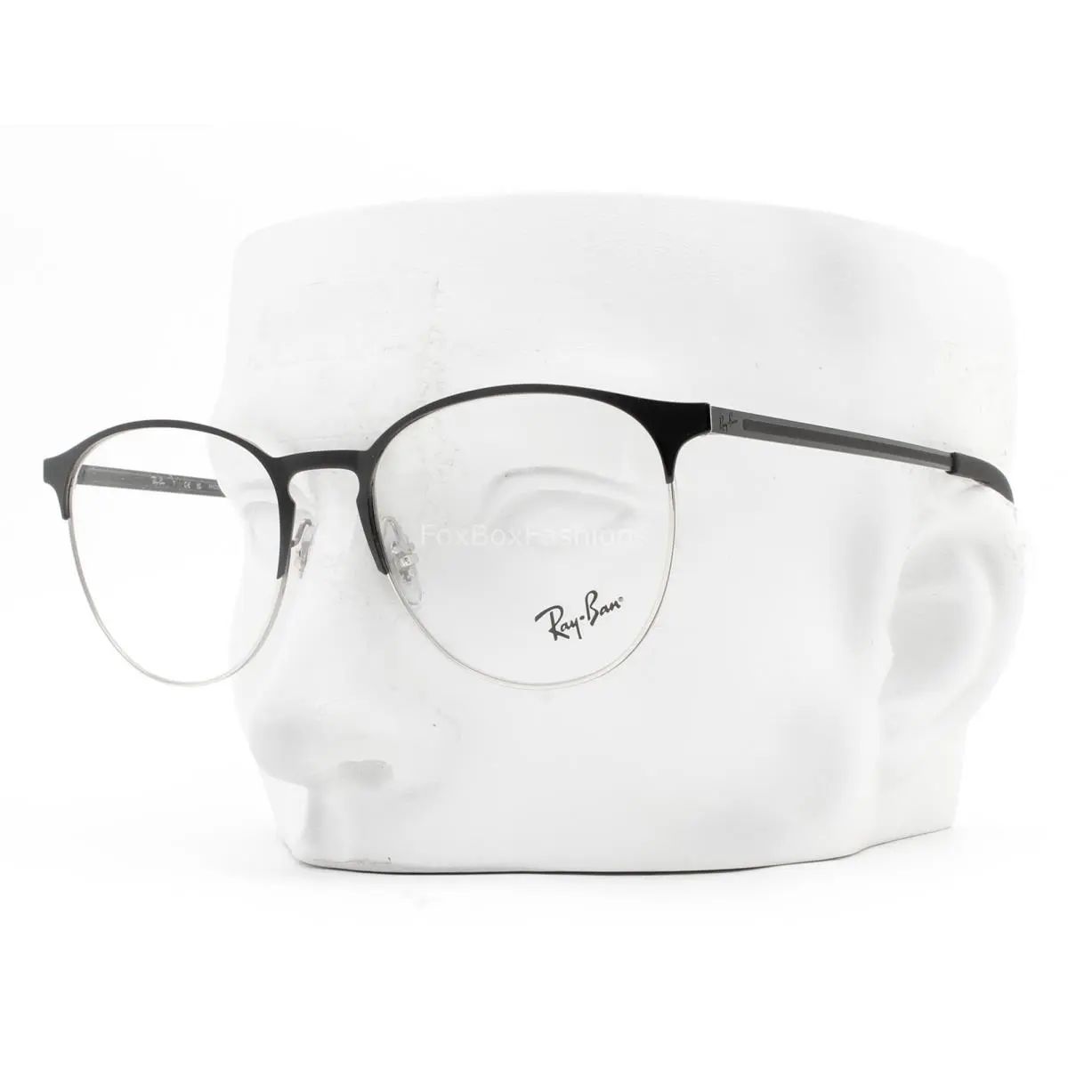 Ray-ban Eyeglasses Glasses RB 6375 2861 Shiny Black Metal on Silver 53mm W/case