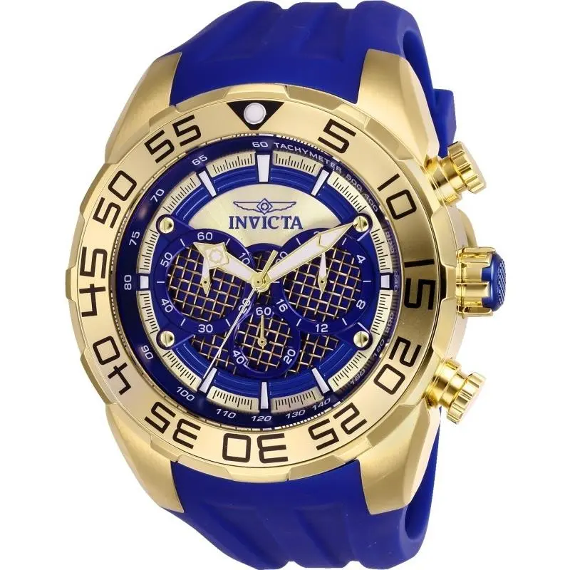 Invicta Men`s 26302 Speedway Quartz Multifunction Gold Dark Blue Dial Watch