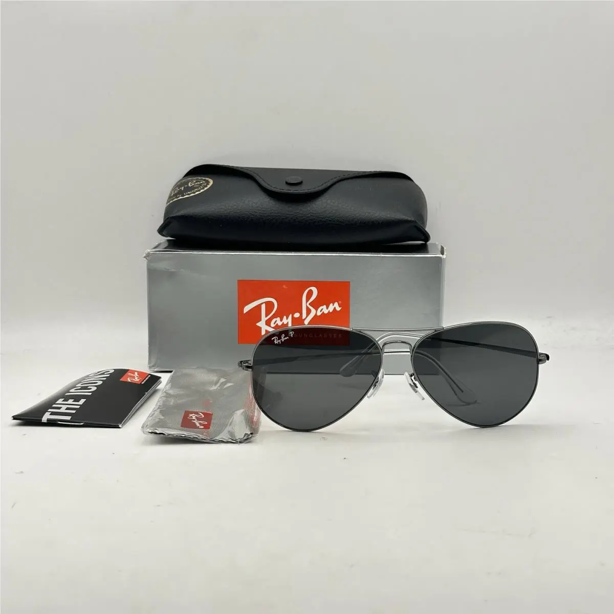 Ray Ban Aviator Metal II Thin Full Rim Polarized Sunglasses RB3689 Gunmetal