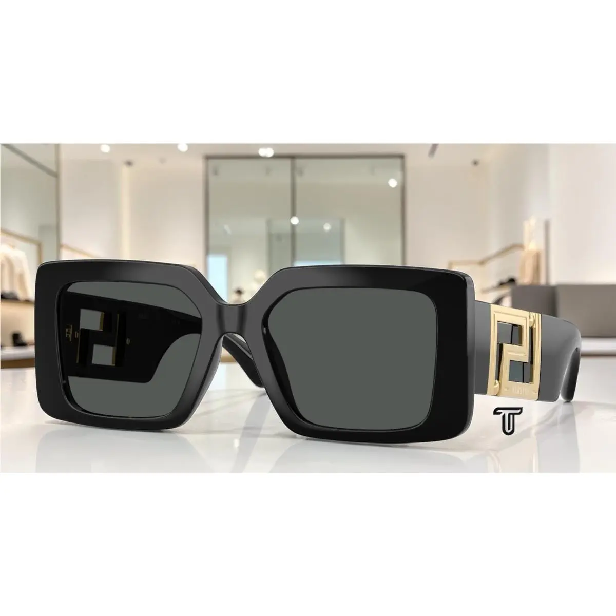 VE4505U GB1 87 Black Dark Grey 55 mm Women`s Sunglasses by Versace