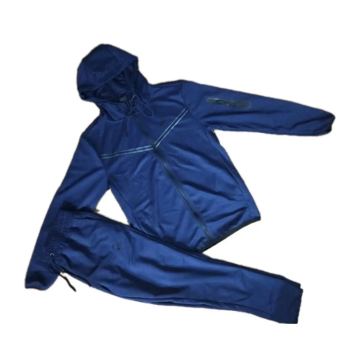 Nike Tech Sweat Suit Hoodie Joggers Men`s Slim Fit Set Navy 6XL.Read