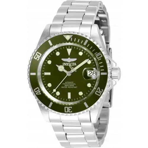Men`s 35690 Pro Diver Automatic 3 Hand Military Green Dial Watch by Invicta