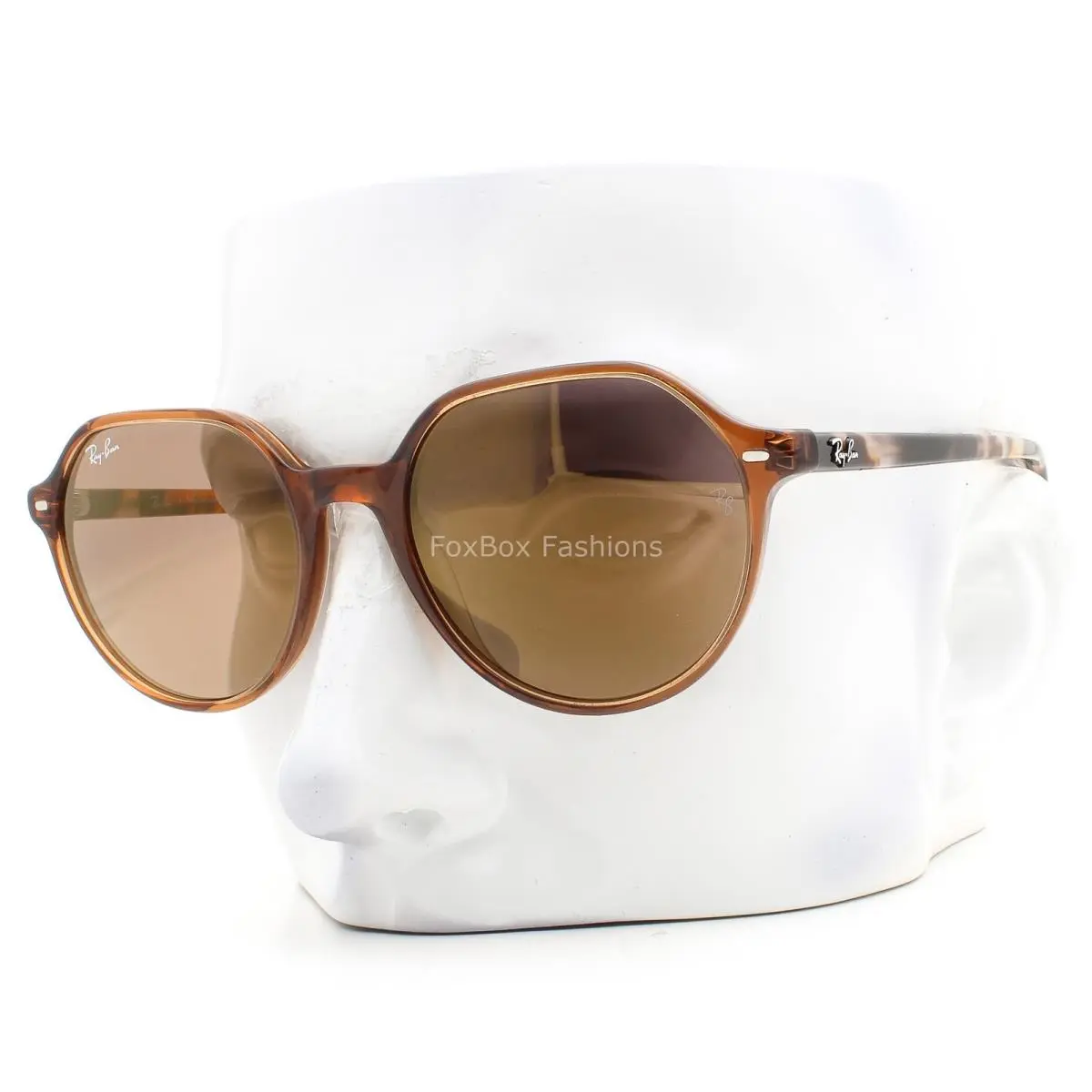 Ray-ban Sunglasses Thalia RB2195 6636/93 Crystal Brown Gold Glass 51mm with Case