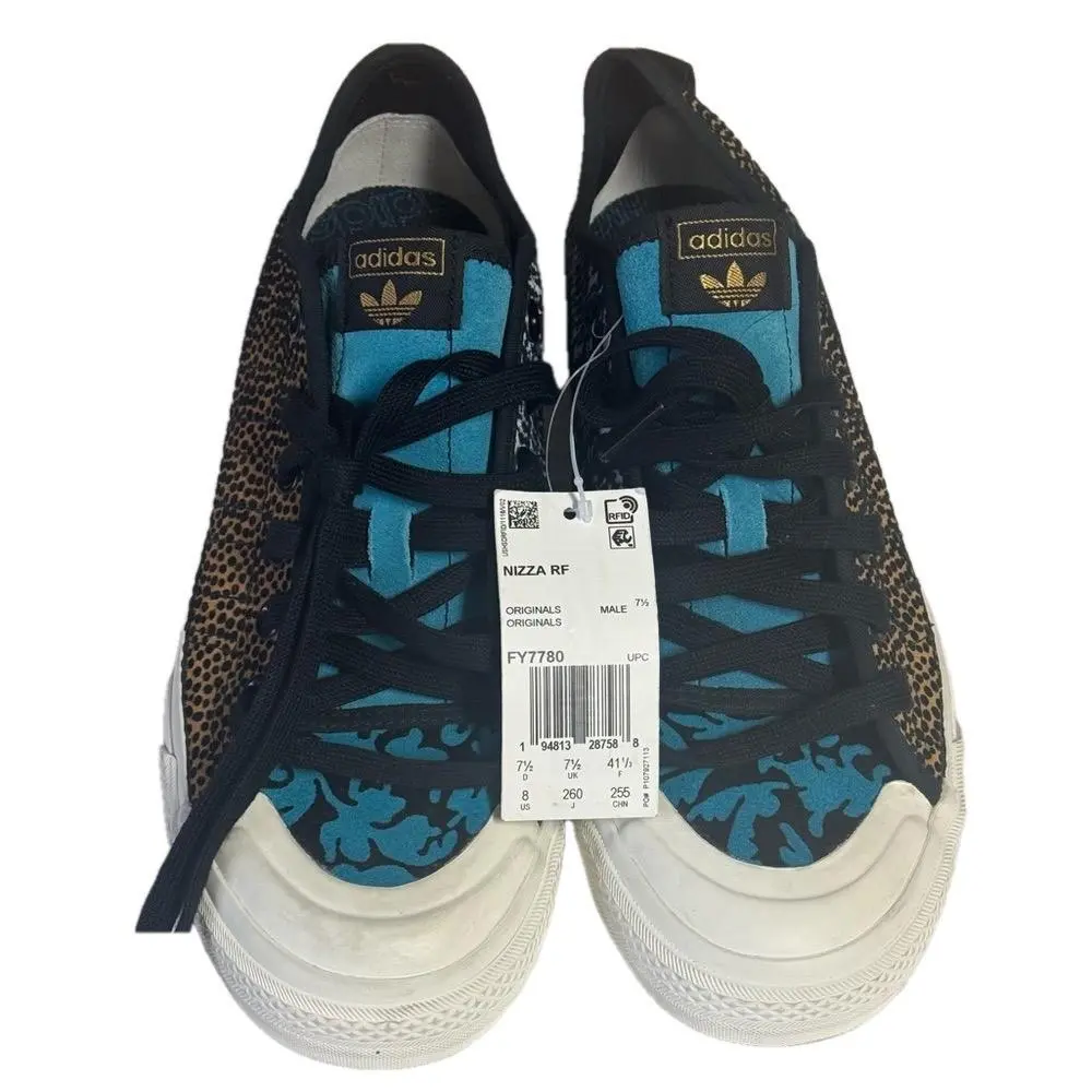 Adidas Originals Mens Size 8 Rare Nizza RF Leopard Skate Shoes Sneakers