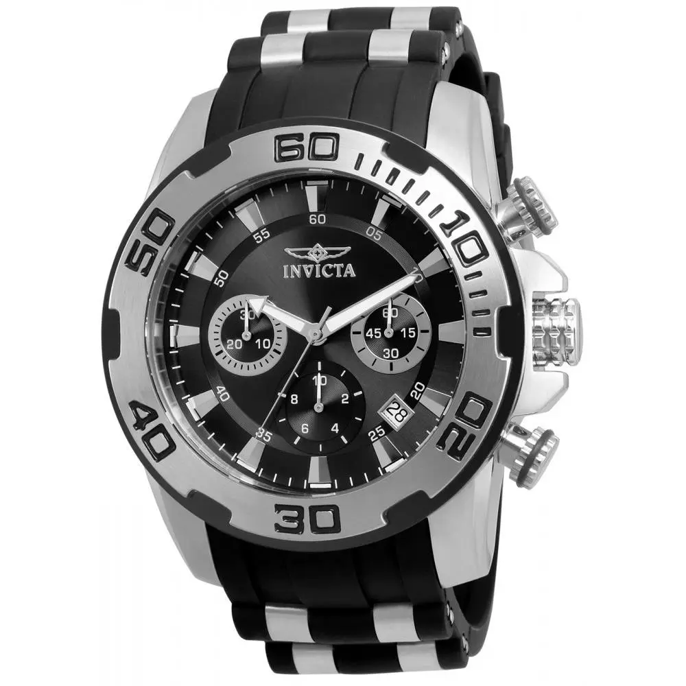Men`s 22311 Pro Diver Quartz Chronograph Black Dial Watch by Invicta