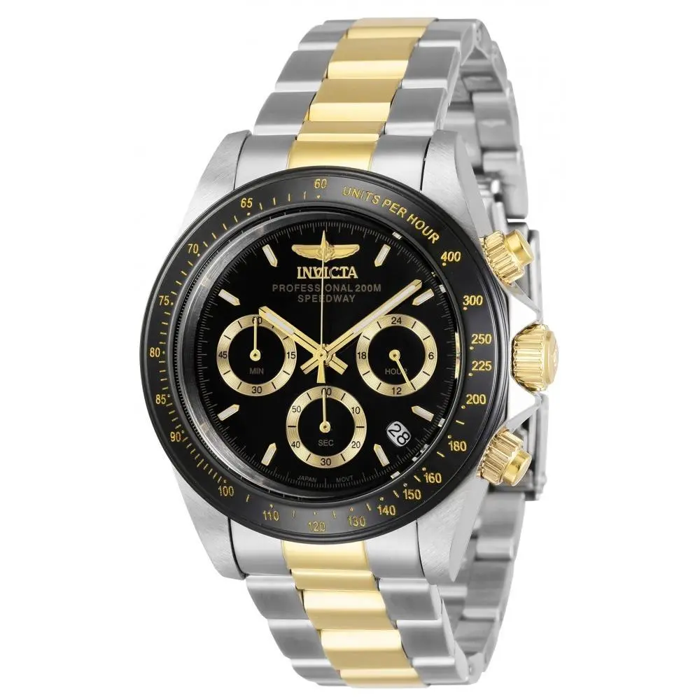 Men`s 36743 Speedway Quartz Chronograph Black Dial Watch by Invicta
