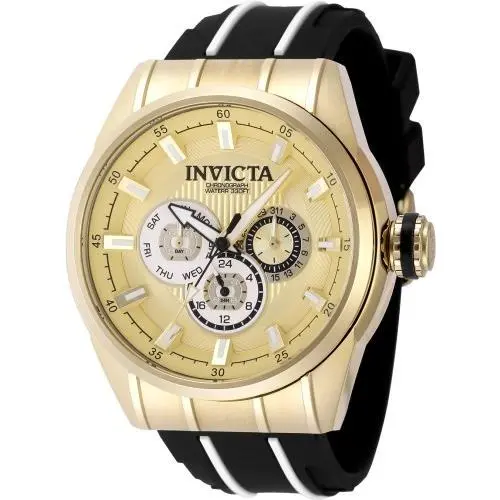 Invicta Men`s 49056 Speedway Quartz Chronograph Gold White Dial Watch
