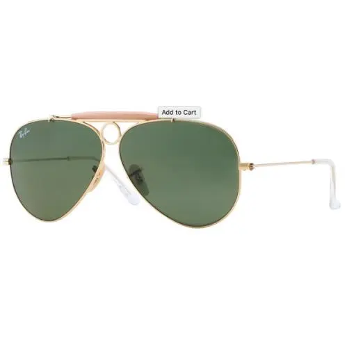 Ray-ban Shooter Gold l Green Classic G-15 RB3138 001 58mm