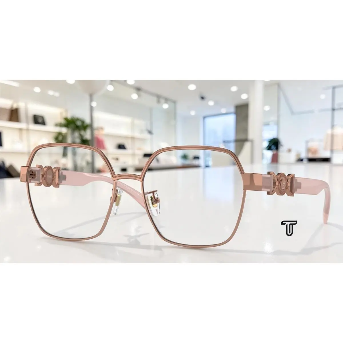 Versace VE1291D 1412 Rose Gold Demo Lens 56 mm Women`s Eyeglasses