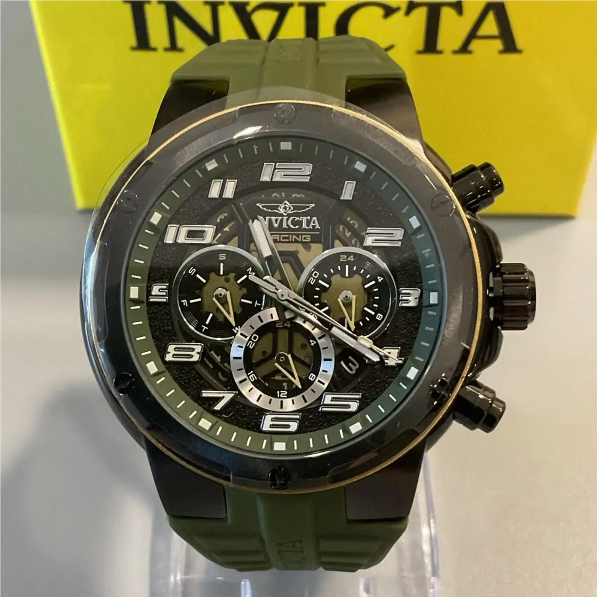 Invicta 50264 Quartz S1 Rally Stage Grid Men`s Watch 49mm Military Green